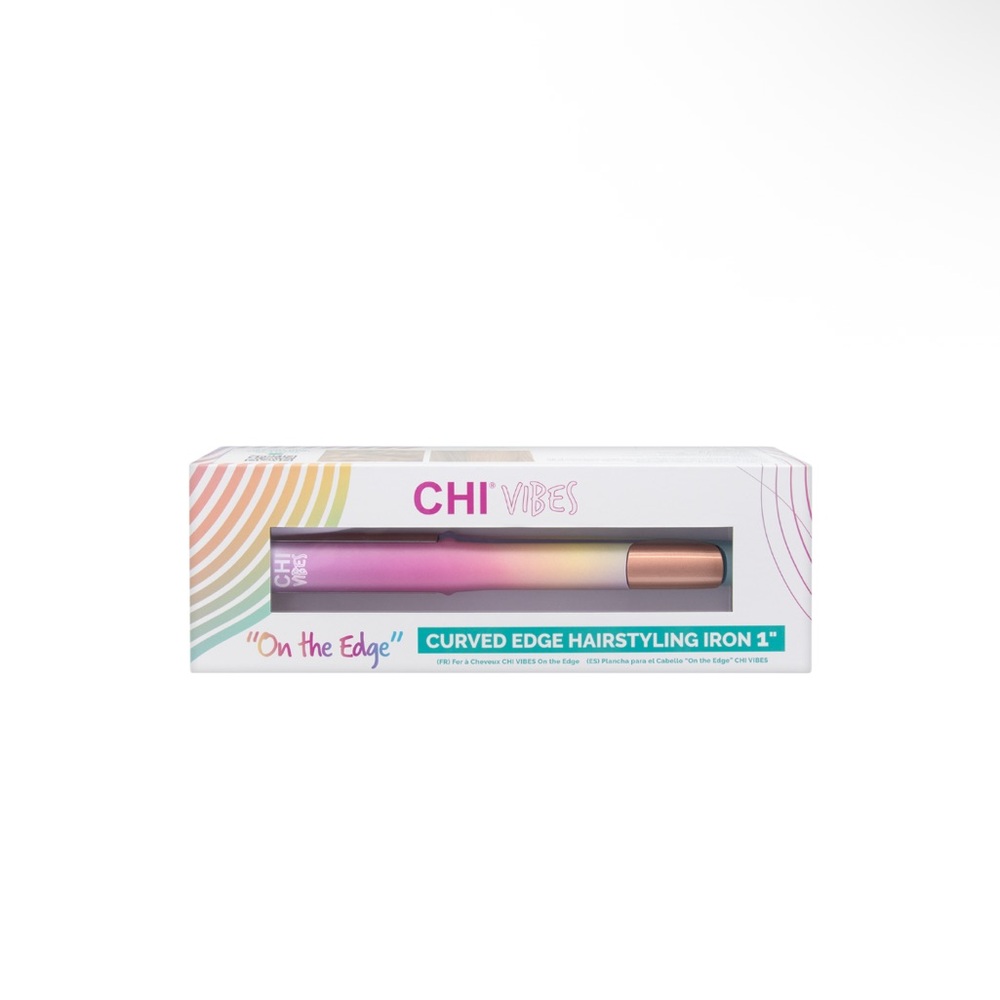 (SOLD) CHI Vibes "On the Edge" Curved Edge 1" Hairstyling Iron GF8813 NIB